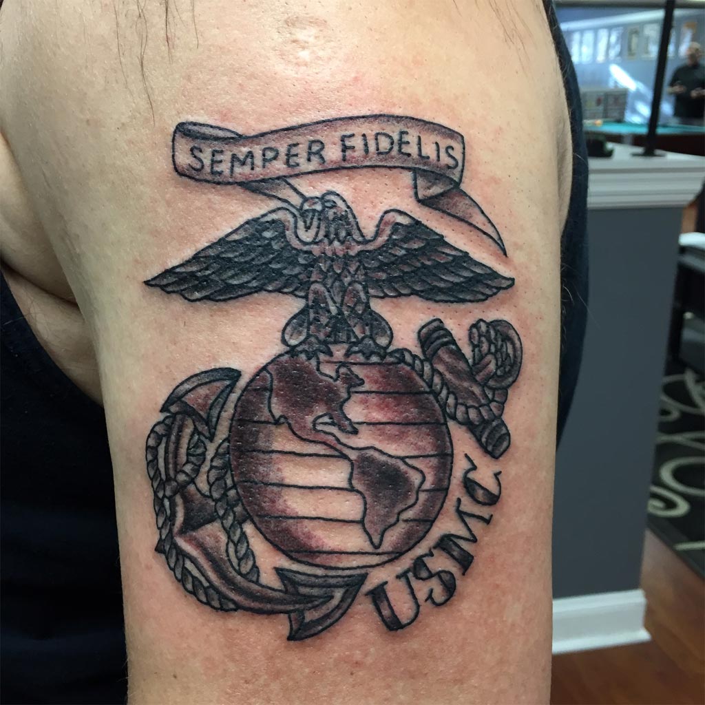 Marines  Tattoo of the marine corps logo on sleeve  creepstattoo  Flickr