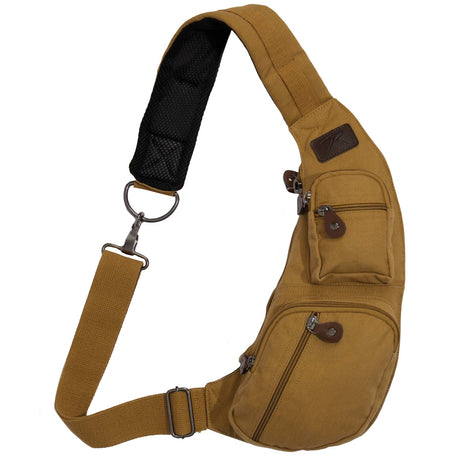 Crossbody Canvas Sling Bag- Coyote - SGT GRIT