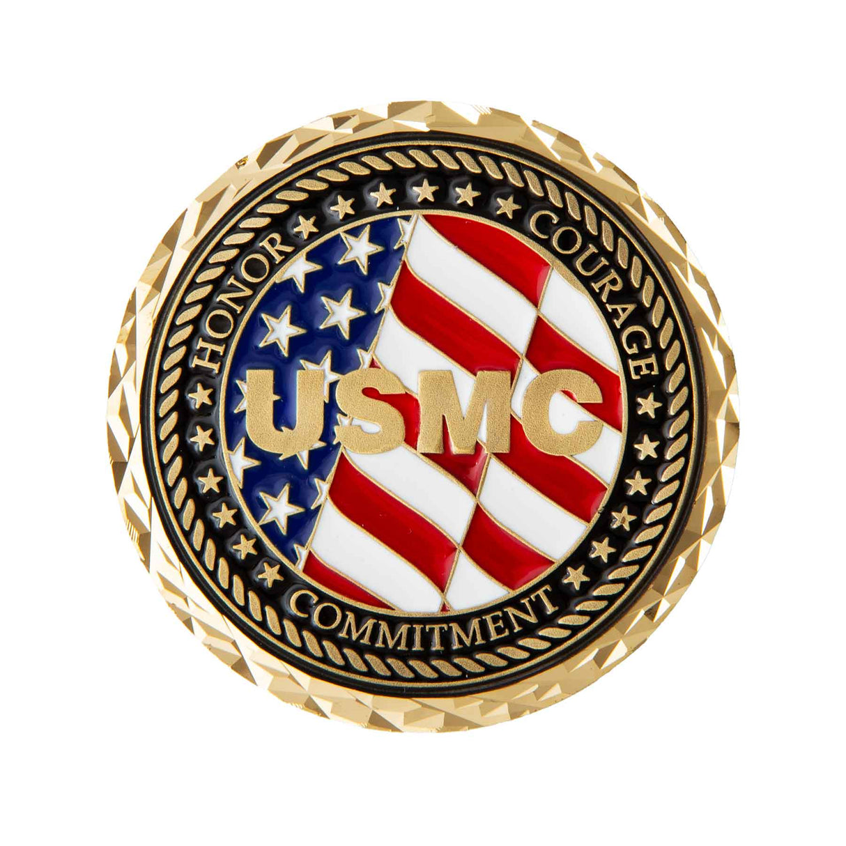 USMC Veteran USA Flag Challenge Coin - SGT GRIT