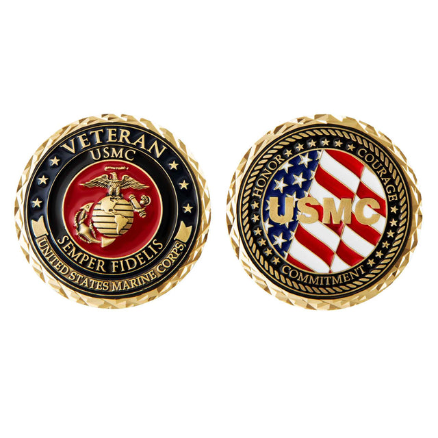 USMC Veteran USA Flag Challenge Coin - SGT GRIT