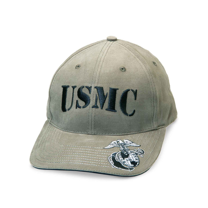 USMC Vintage Hat- Personalized- OD Green Personalized Covers by Sgt Grit