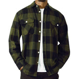 Extra Heavyweight Flannel Shirt- OD Green Plaid - SGT GRIT