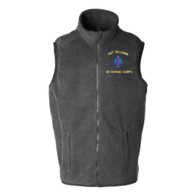 Guadalcanal 1st Marine Division Embroidered Fleece Vest - SGT GRIT