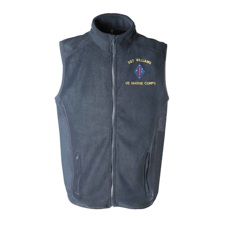 Guadalcanal 1st Marine Division Embroidered Fleece Vest - SGT GRIT