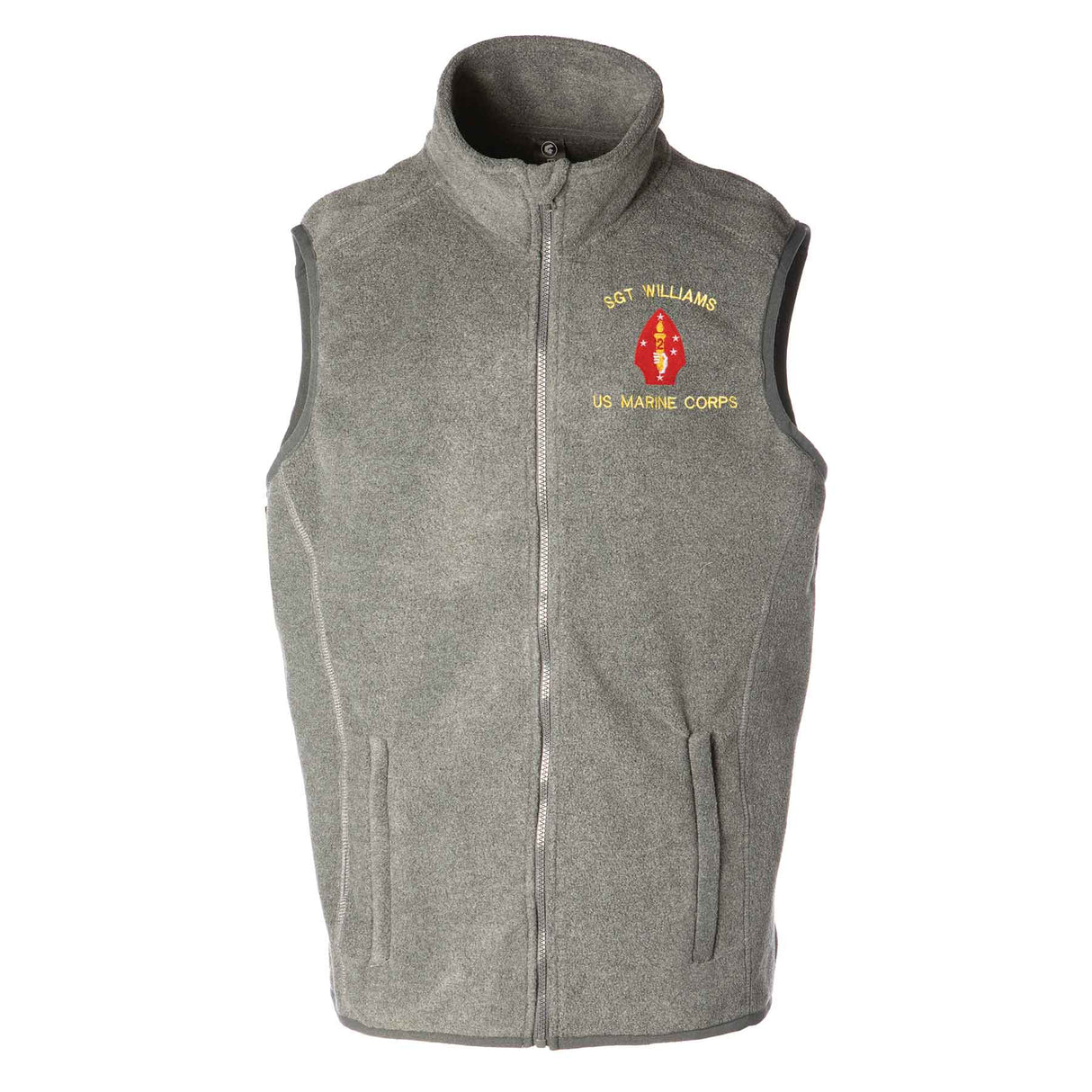 2nd Marine Division Embroidered Fleece Vest - SGT GRIT