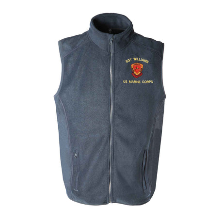 3rd Marine Division Embroidered Fleece Vest - SGT GRIT