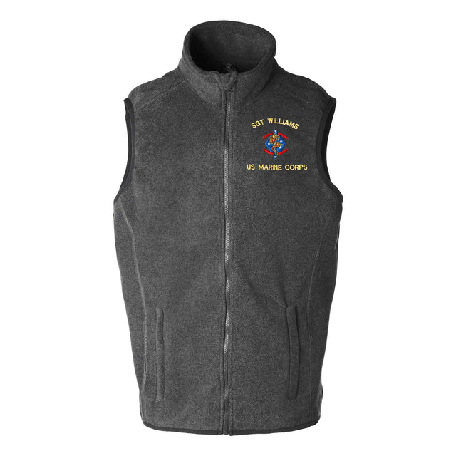 1st Battalion 4th Marines Embroidered Fleece Vest - SGT GRIT