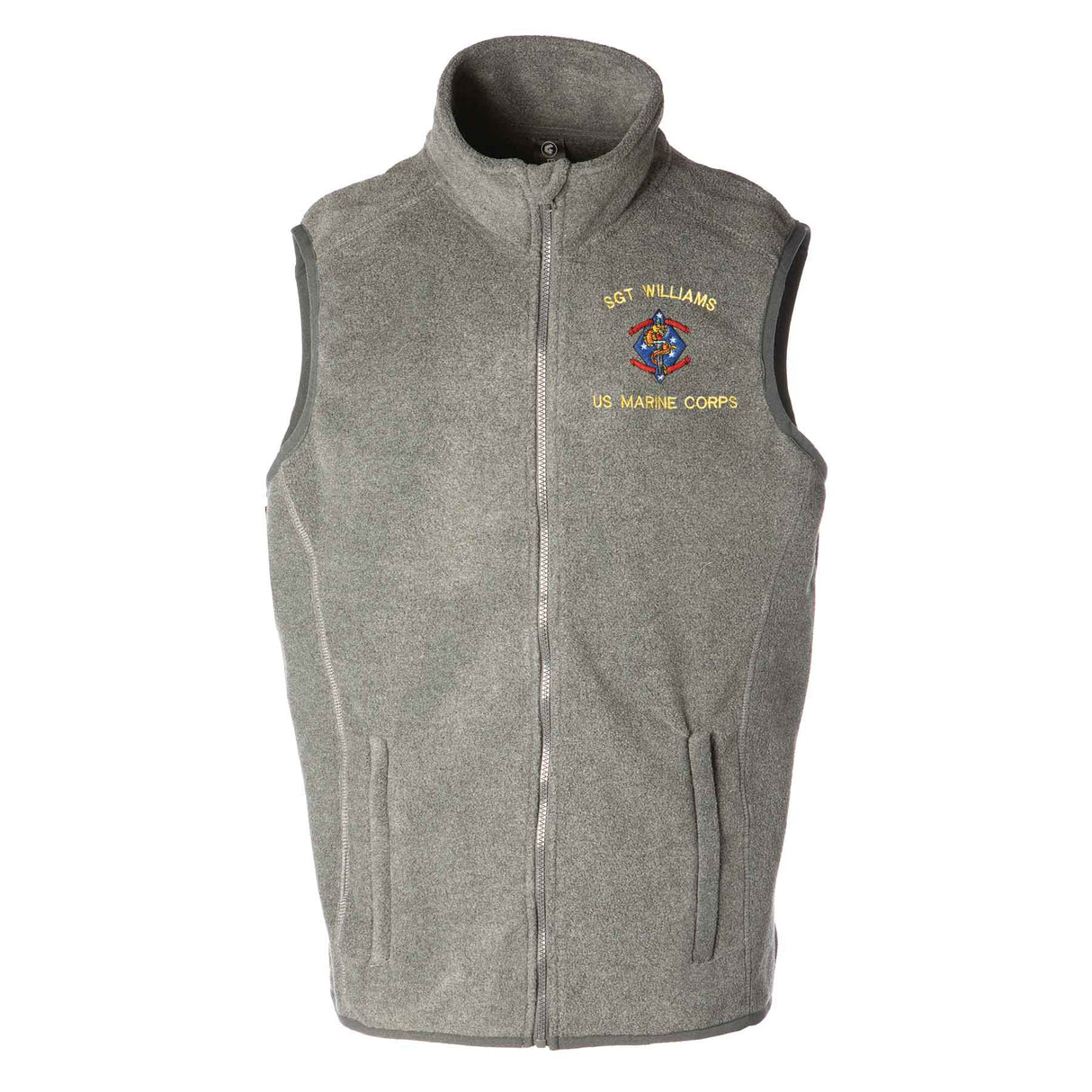 1st Battalion 4th Marines Embroidered Fleece Vest - SGT GRIT