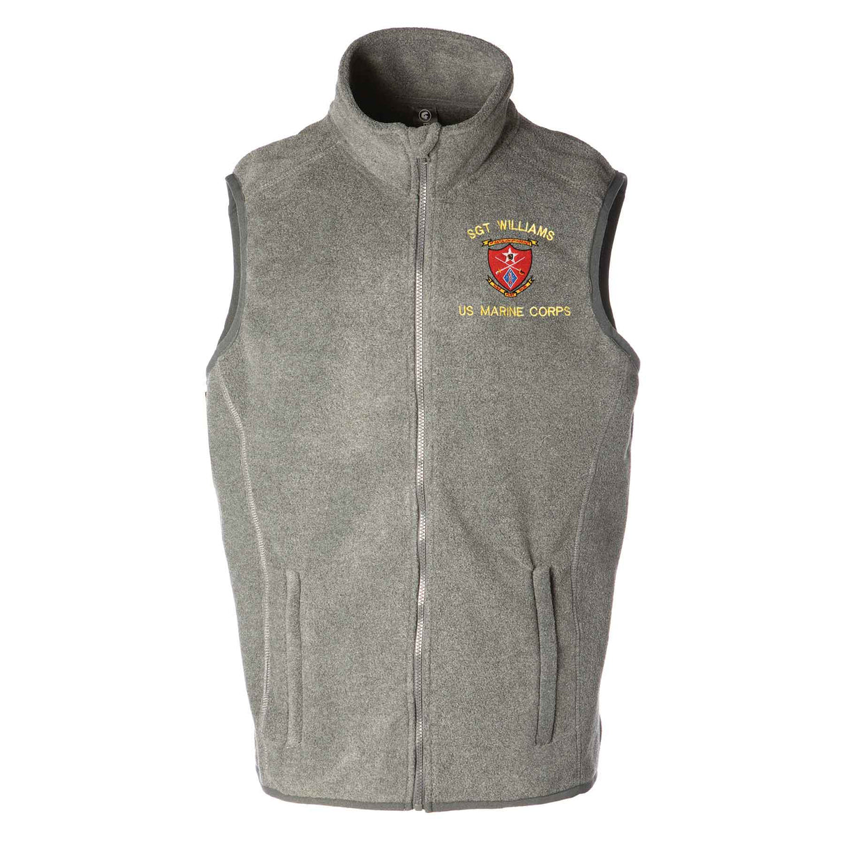 1st Battalion 5th Marines Embroidered Fleece Vest - SGT GRIT