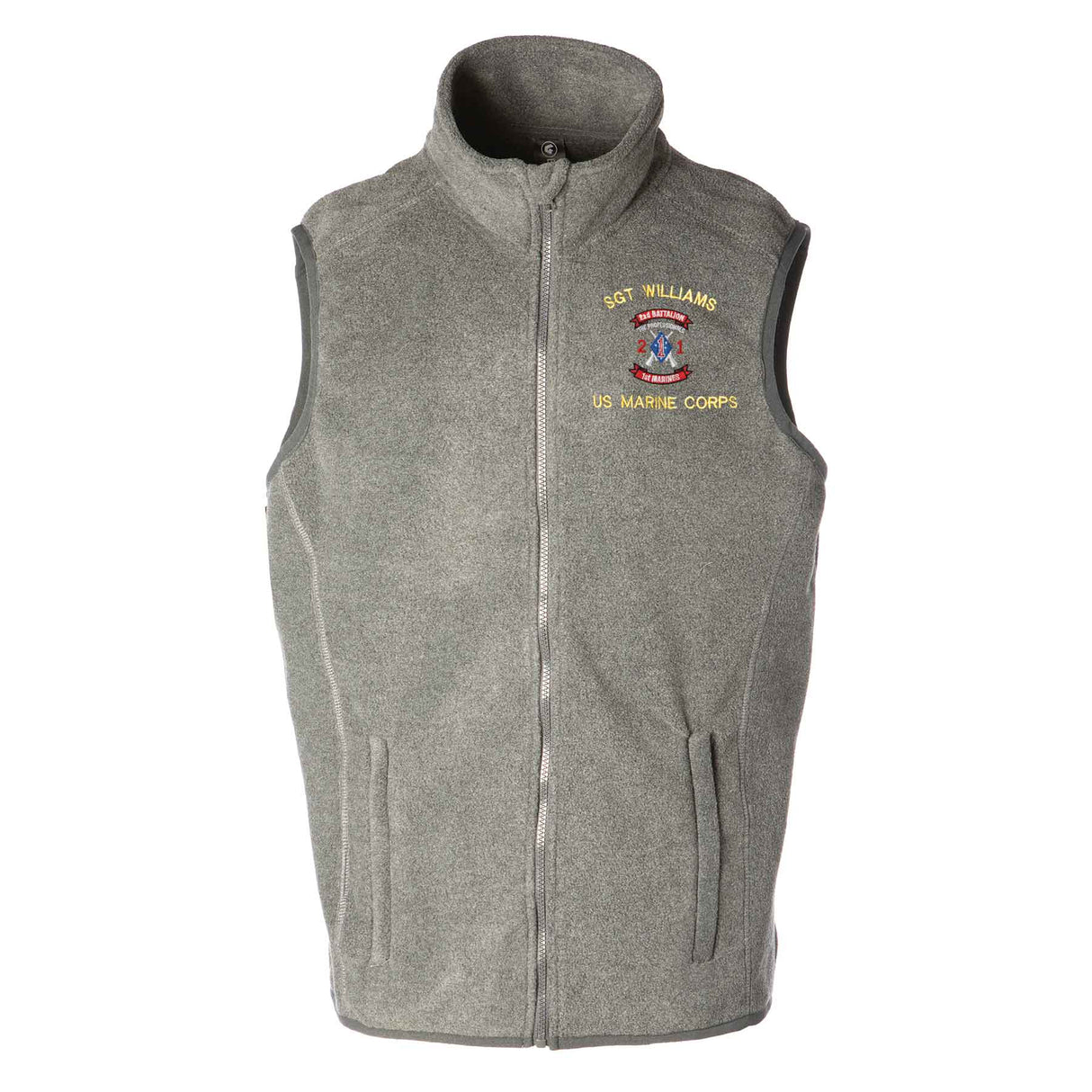 2nd Battalion 1st Marines Embroidered Fleece Vest - SGT GRIT