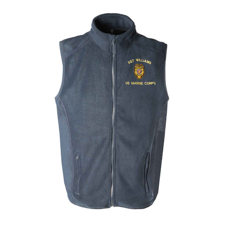 Military Police Badge Embroidered Fleece Vest - SGT GRIT