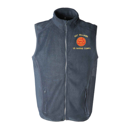 Red Marine Corps Aviation Embroidered Fleece Vest - SGT GRIT