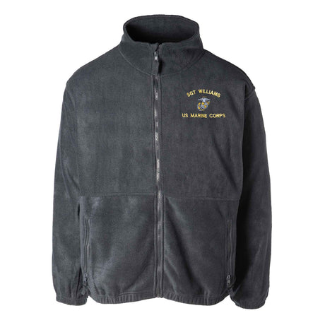 Custom USMC Embroidered Full Zip Fleece Jacket - SGT GRIT