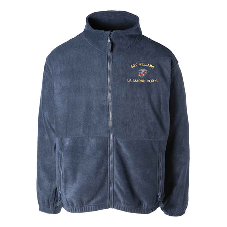 Custom USMC Embroidered Full Zip Fleece Jacket - SGT GRIT