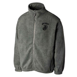 Marine Corps MOS Embroidered Fleece Full Zip - Gray with Black - SGT GRIT