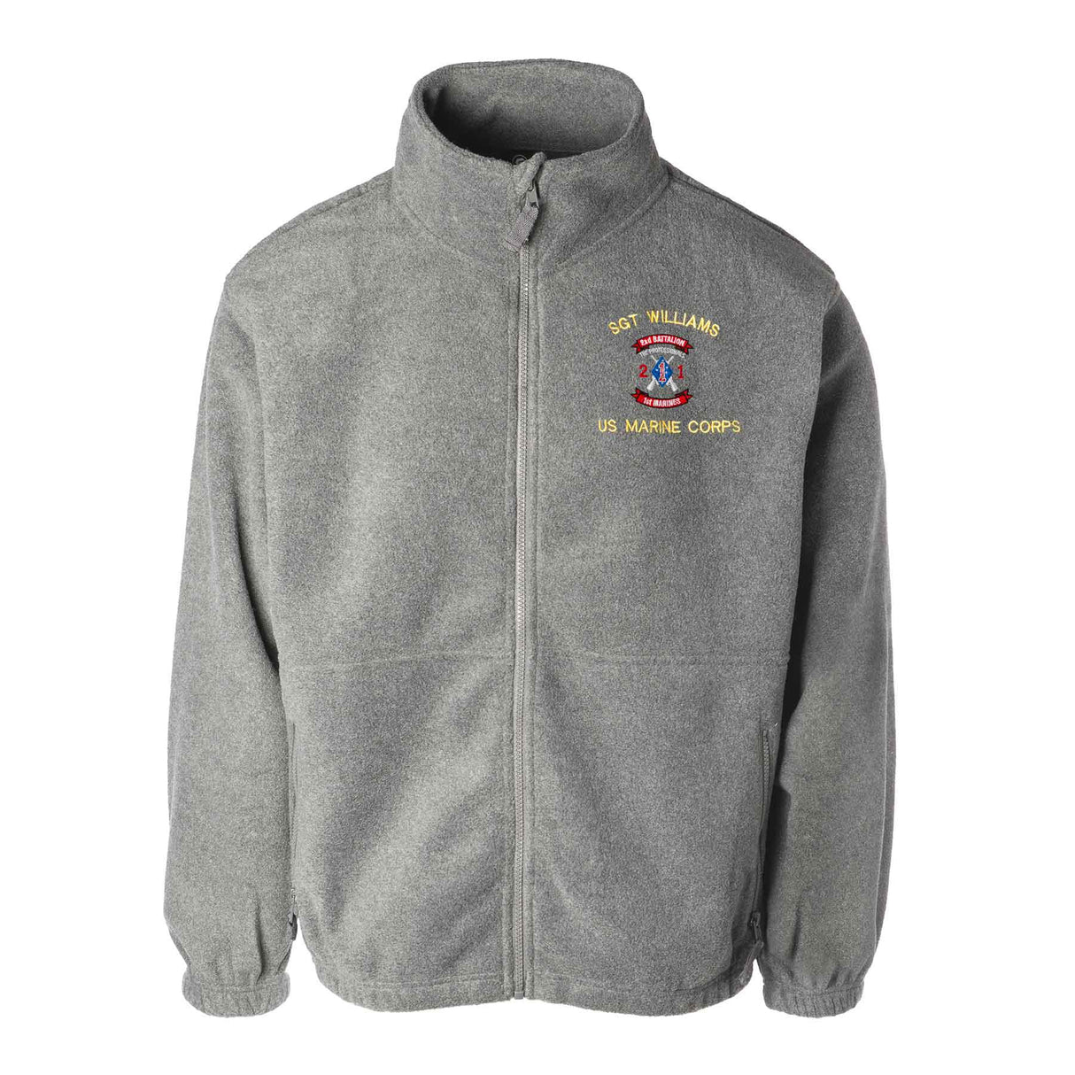 2nd Battalion 1st Marines Embroidered Fleece Full Zip - SGT GRIT