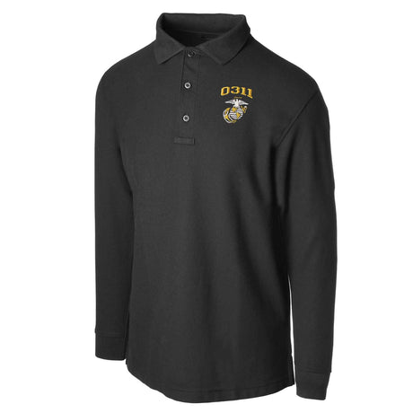 Marine Corps MOS Embroidered Long Sleeve Golf Shirt - SGT GRIT