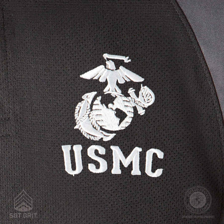 EGA USMC Performance Polo – Black - SGT GRIT