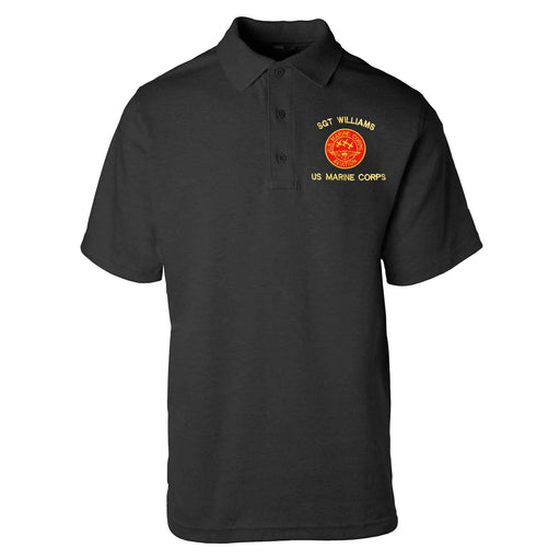 Red Marine Corps Aviation Embroidered Tru-Spec Golf Shirt - SGT GRIT