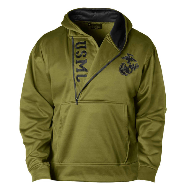 USMC Half Zip Hoodie- OD green - SGT GRIT