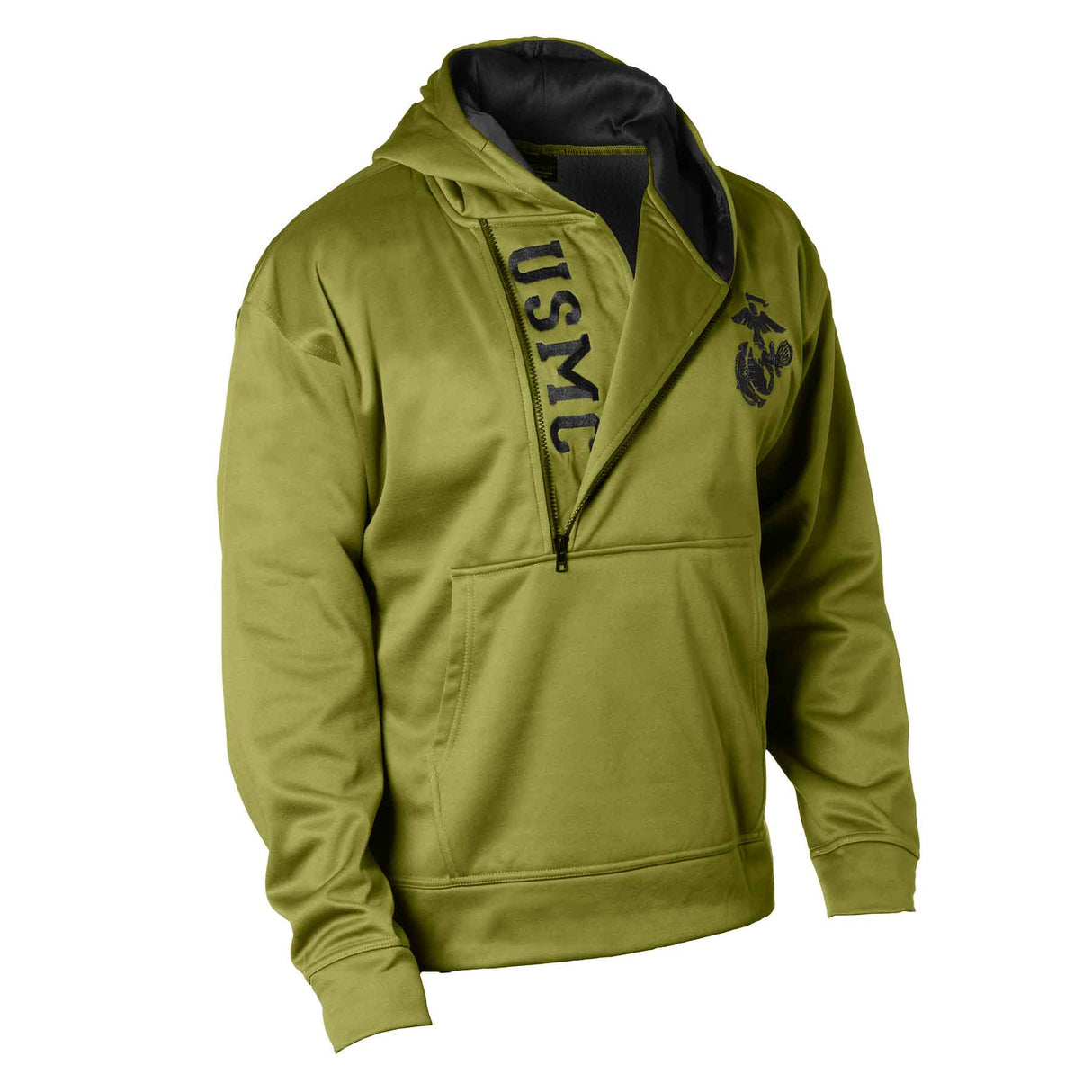 USMC Half Zip Hoodie- OD green - SGT GRIT