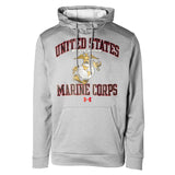 Under Armour USMC Embroidered Armour Fleece Hoodie- Gray - SGT GRIT