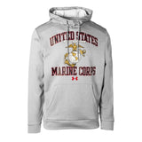 Under Armour USMC Embroidered Armour Fleece Hoodie- Gray - SGT GRIT