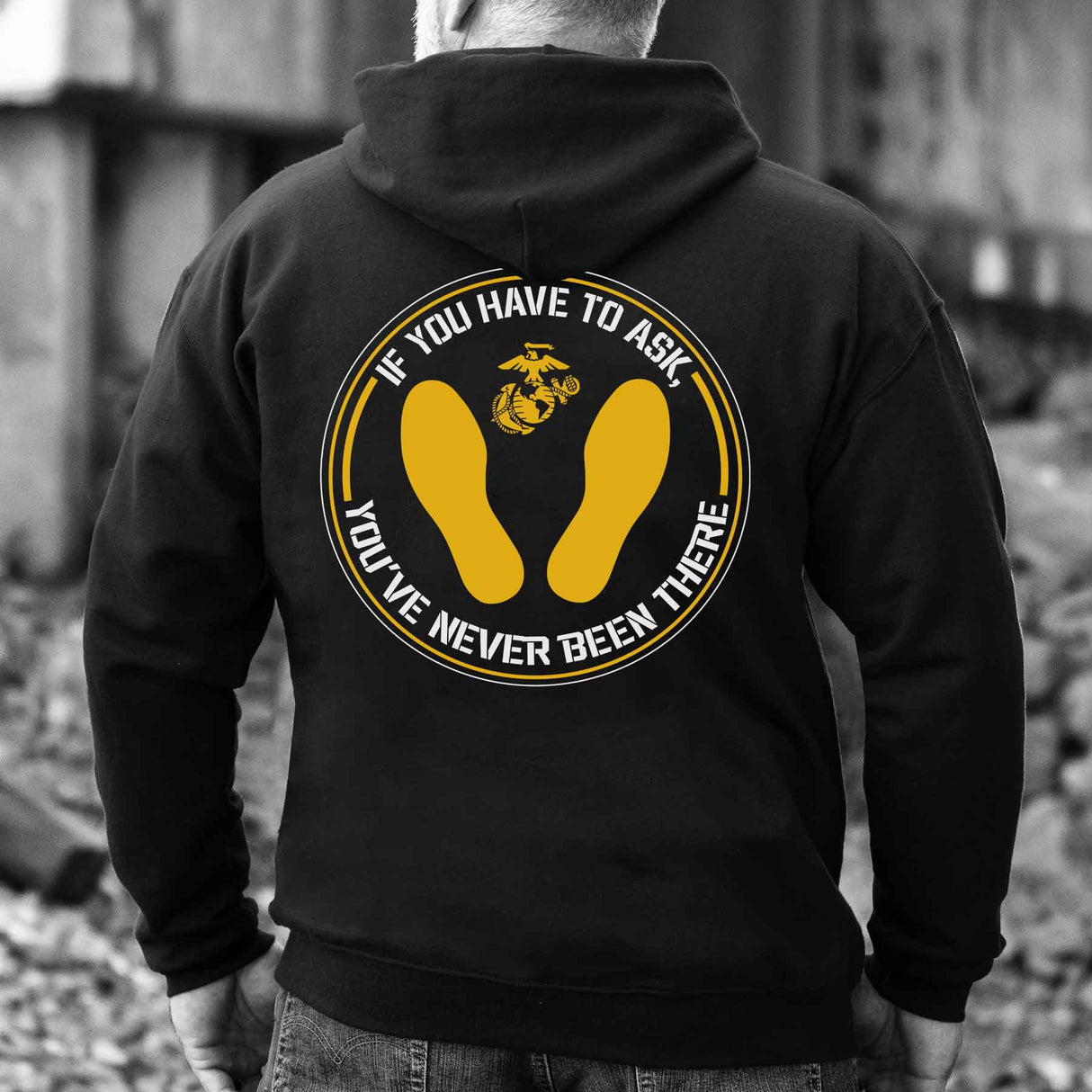 Marines Yellow Footprints Hoodie - SGT GRIT