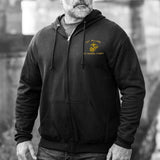 Personalized Embroidered Marine Corps Full-Zip Hoodie - SGT GRIT