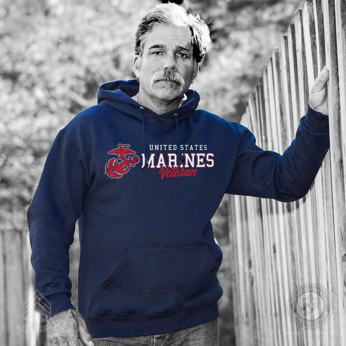 USMC Veteran Script Hoodie - SGT GRIT