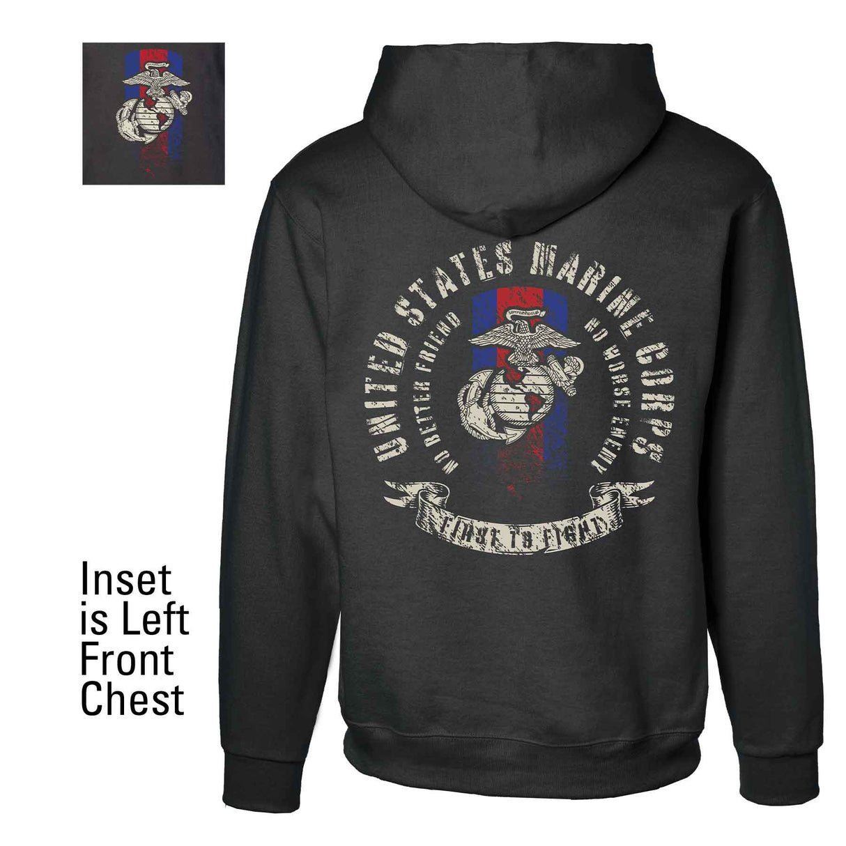 USMC Blood Stripe EGA Hoodie - SGT GRIT