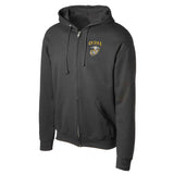 USMC Personalized MOS Embroidered Full Zip Hoodie - Black - SGT GRIT