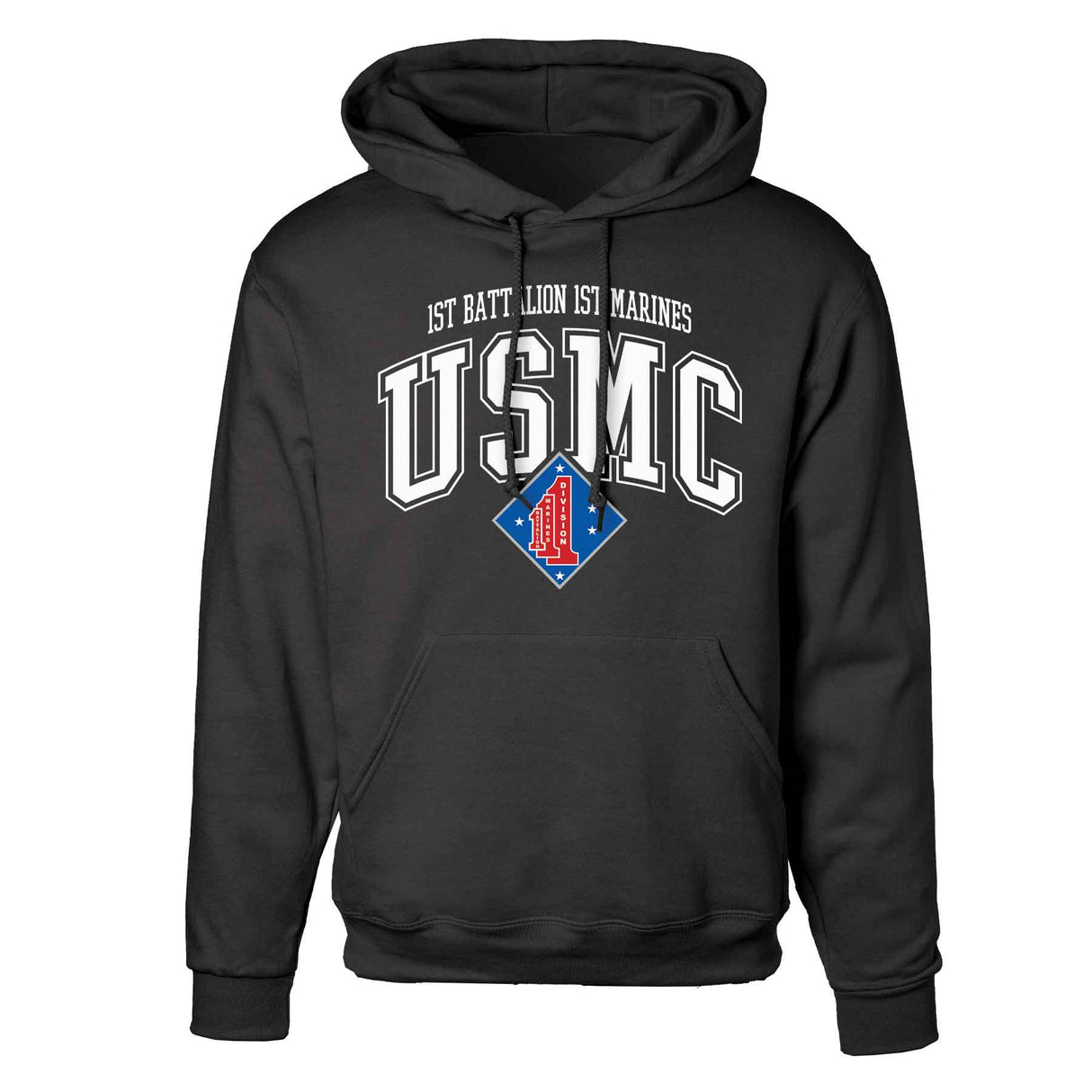 1st Battalion 1st Marines Arched Hoodie - SGT GRIT