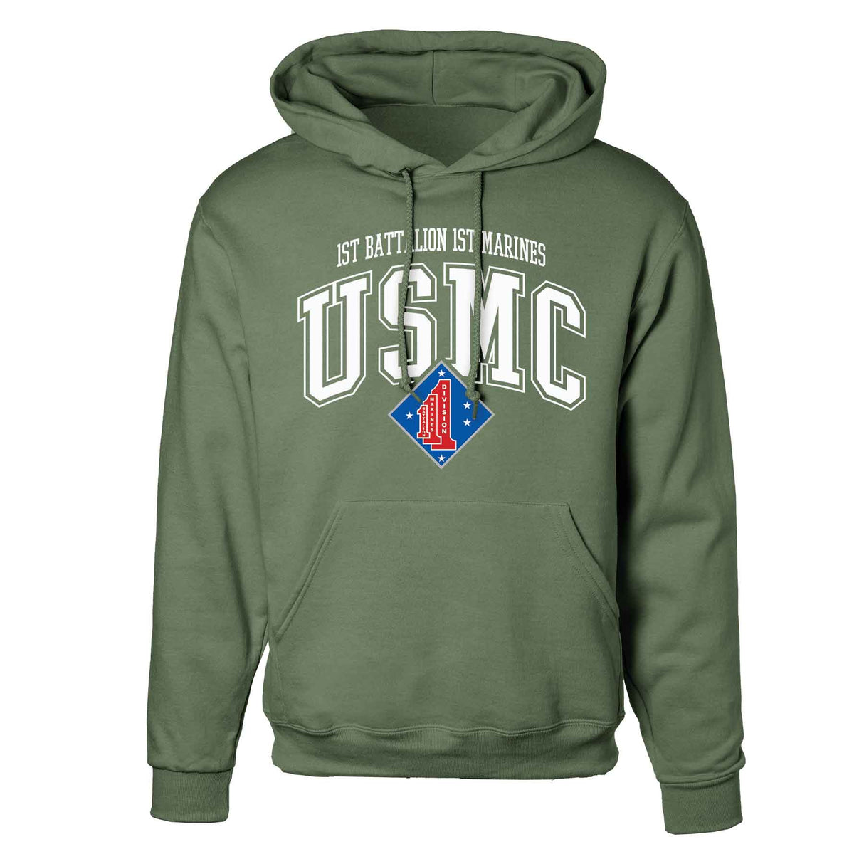 1st Battalion 1st Marines Arched Hoodie - SGT GRIT