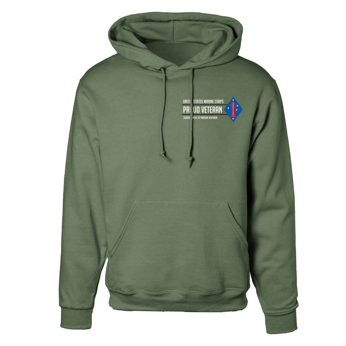 Guadalcanal 1st Marine Division Proud Veteran Hoodie - SGT GRIT