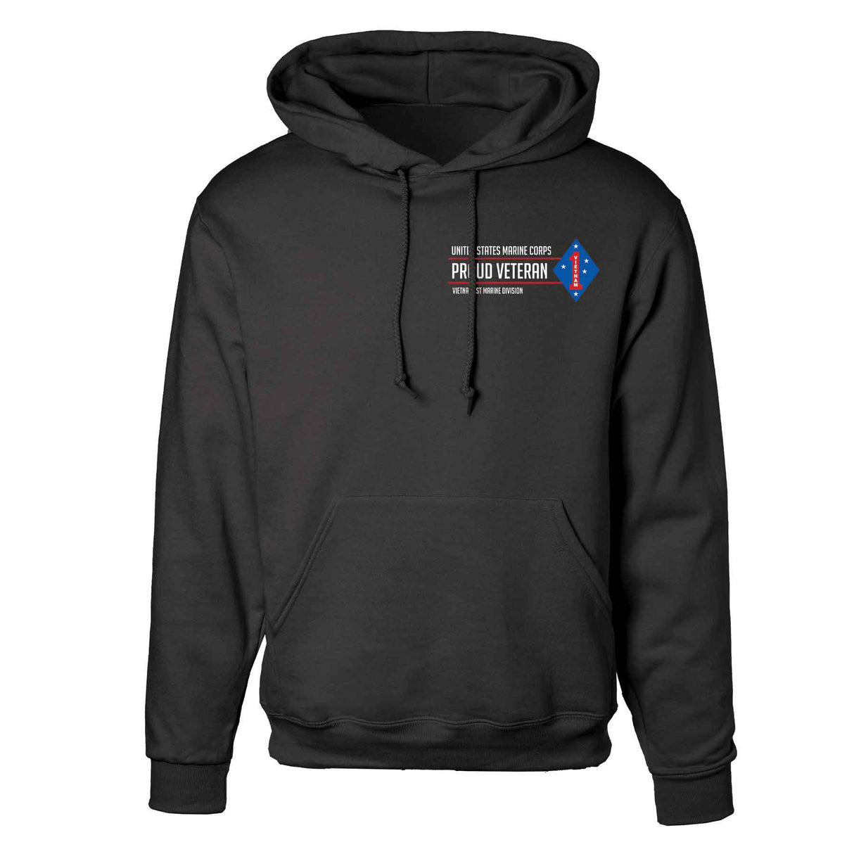 Vietnam 1st Marine Division Proud Veteran Hoodie - SGT GRIT