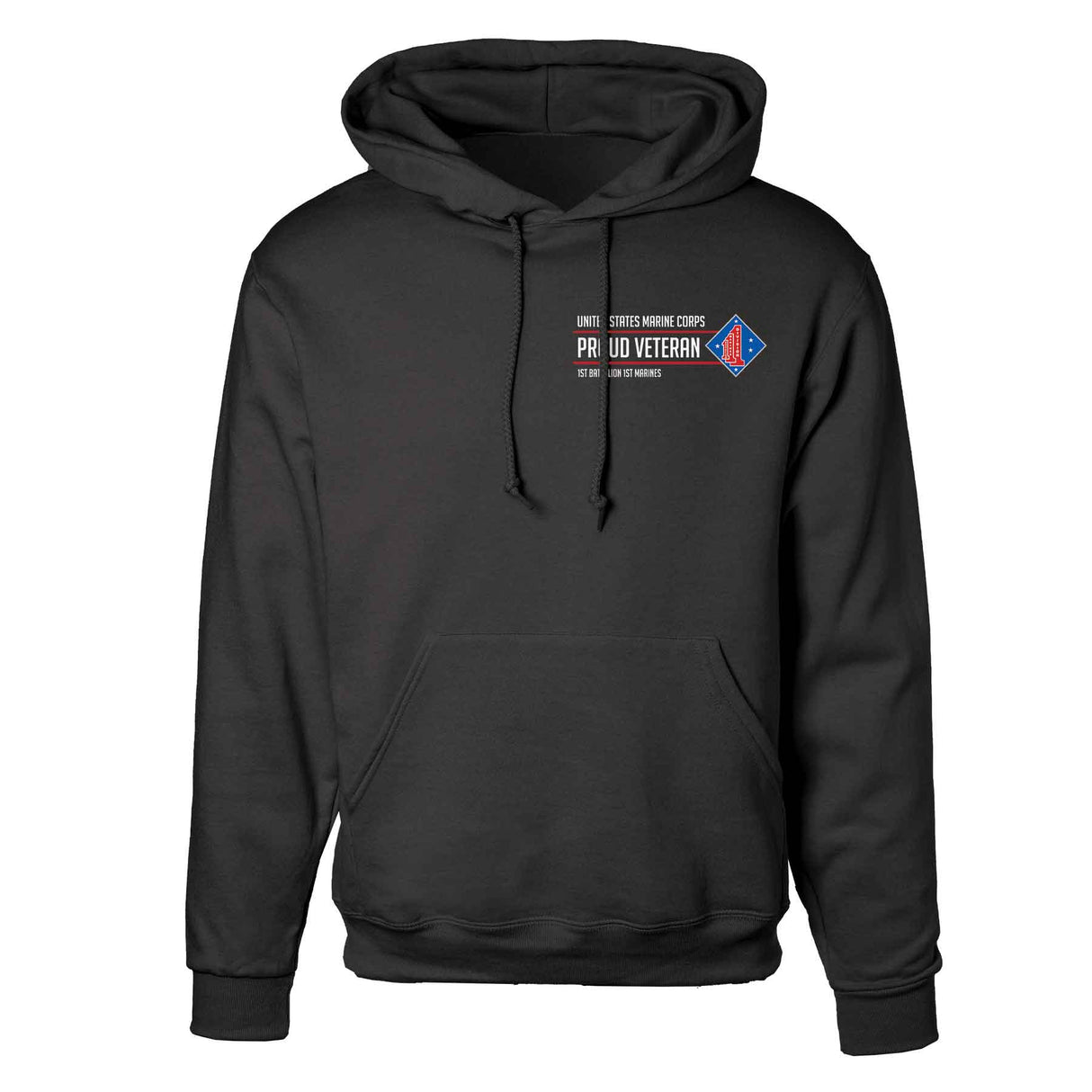 1st Battalion 1st Marines Proud Veteran Hoodie - SGT GRIT