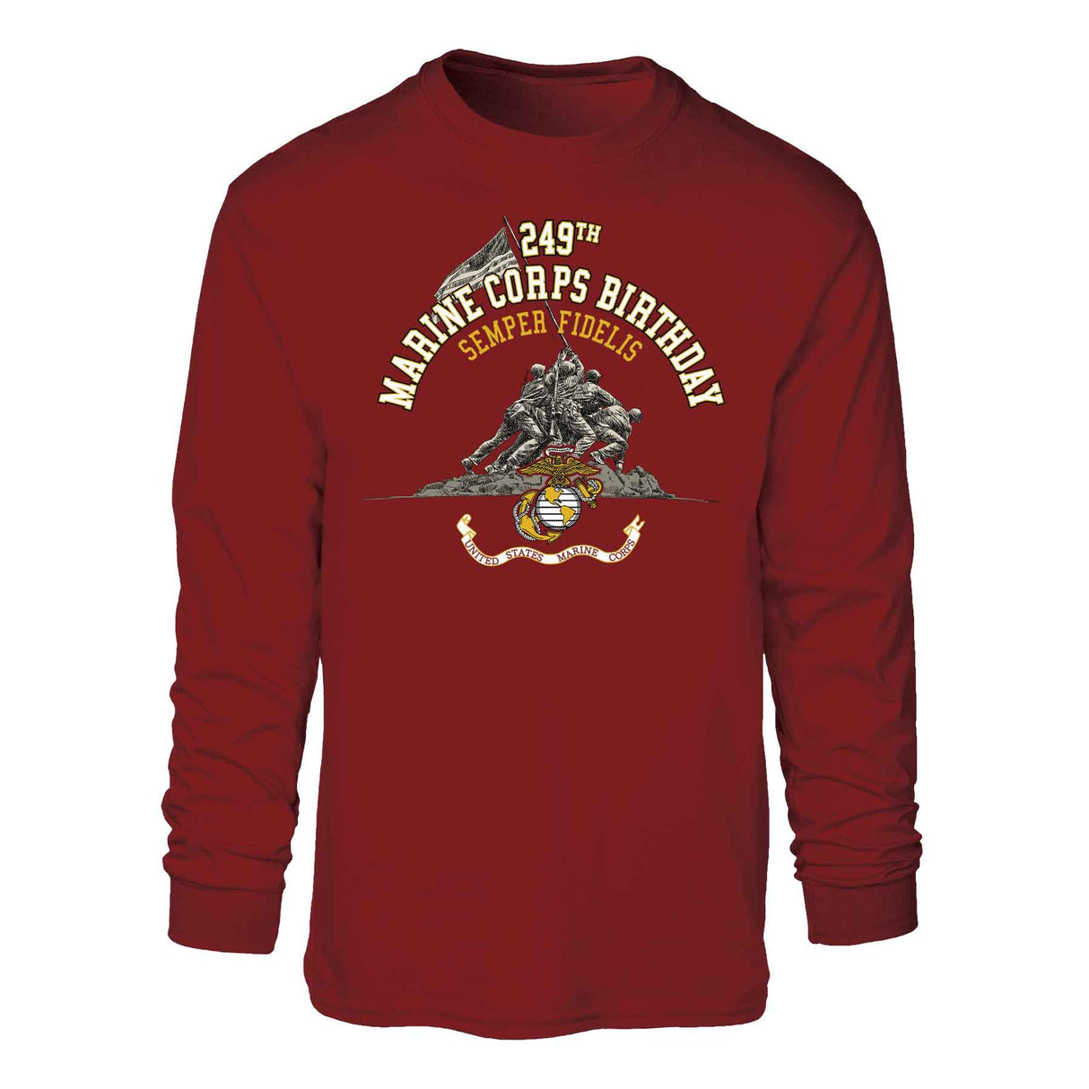 USMC 249th Birthday Long Sleeve - Front - SGT GRIT