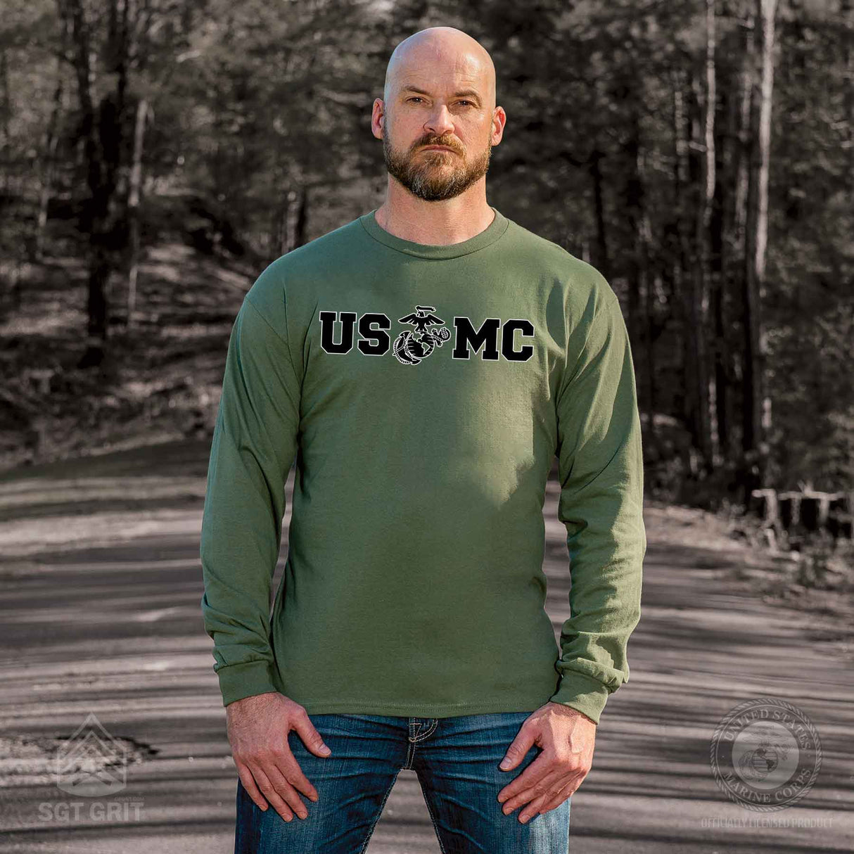 Bold USMC Long Sleeve T-Shirt - SGT GRIT