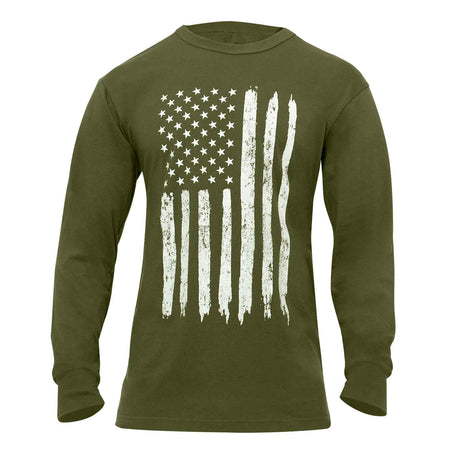 Distressed Flag Long Sleeve T-shirt - SGT GRIT