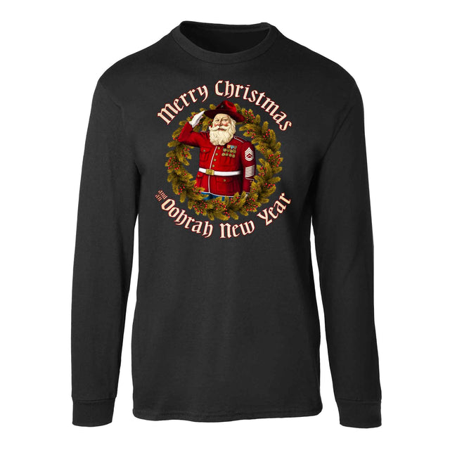 USMC Merry Christmas and an Oohrah New Year Long Sleeve - SGT GRIT