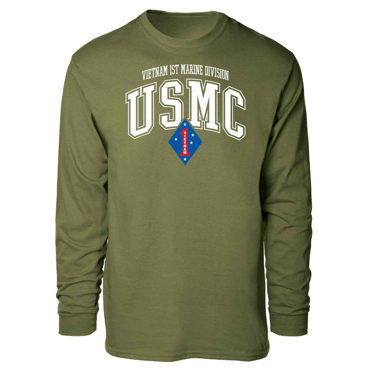 Vietnam 1st Marine Division Arched Long Sleeve T-shirt - SGT GRIT