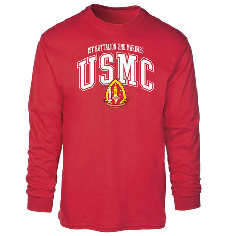 1st Battalion 2nd Marines Arched Long Sleeve T-shirt - SGT GRIT