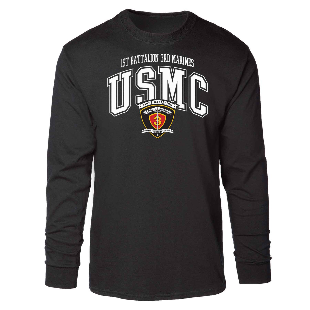 1st Battalion 3rd Marines Arched Long Sleeve T-shirt - SGT GRIT