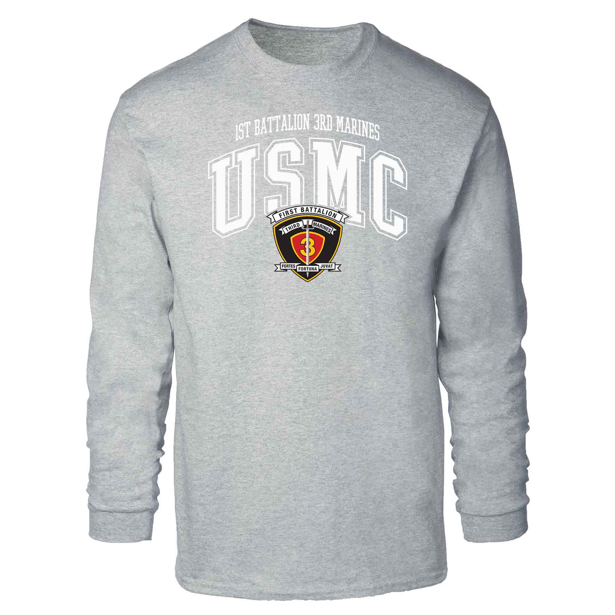 1st Battalion 3rd Marines Arched Long Sleeve T-shirt - SGT GRIT