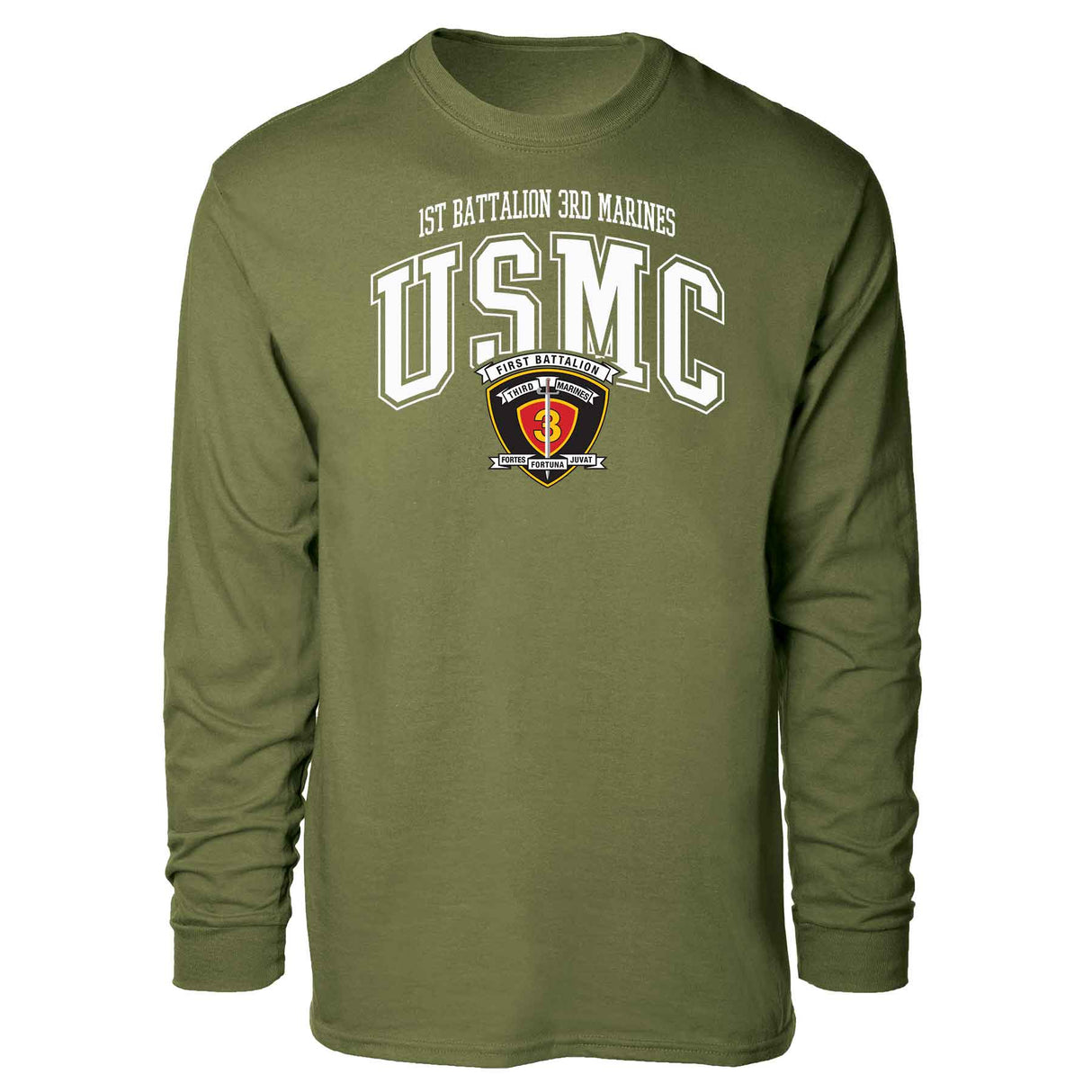 1st Battalion 3rd Marines Arched Long Sleeve T-shirt - SGT GRIT