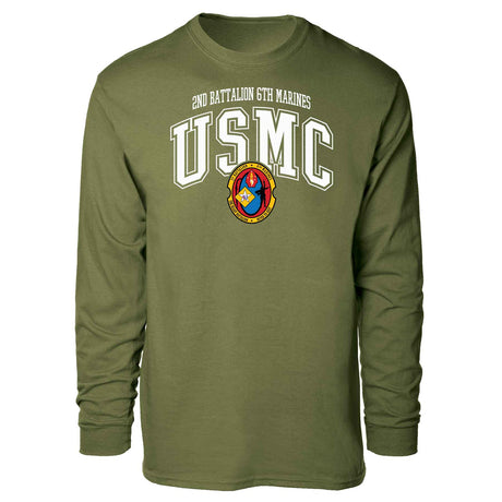 2nd Battalion 6th Marines Arched Long Sleeve T-shirt - SGT GRIT