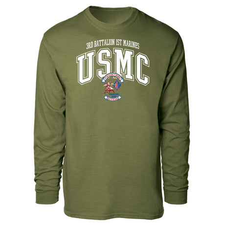 3rd Battalion 1st Marines Arched Long Sleeve T-shirt - SGT GRIT