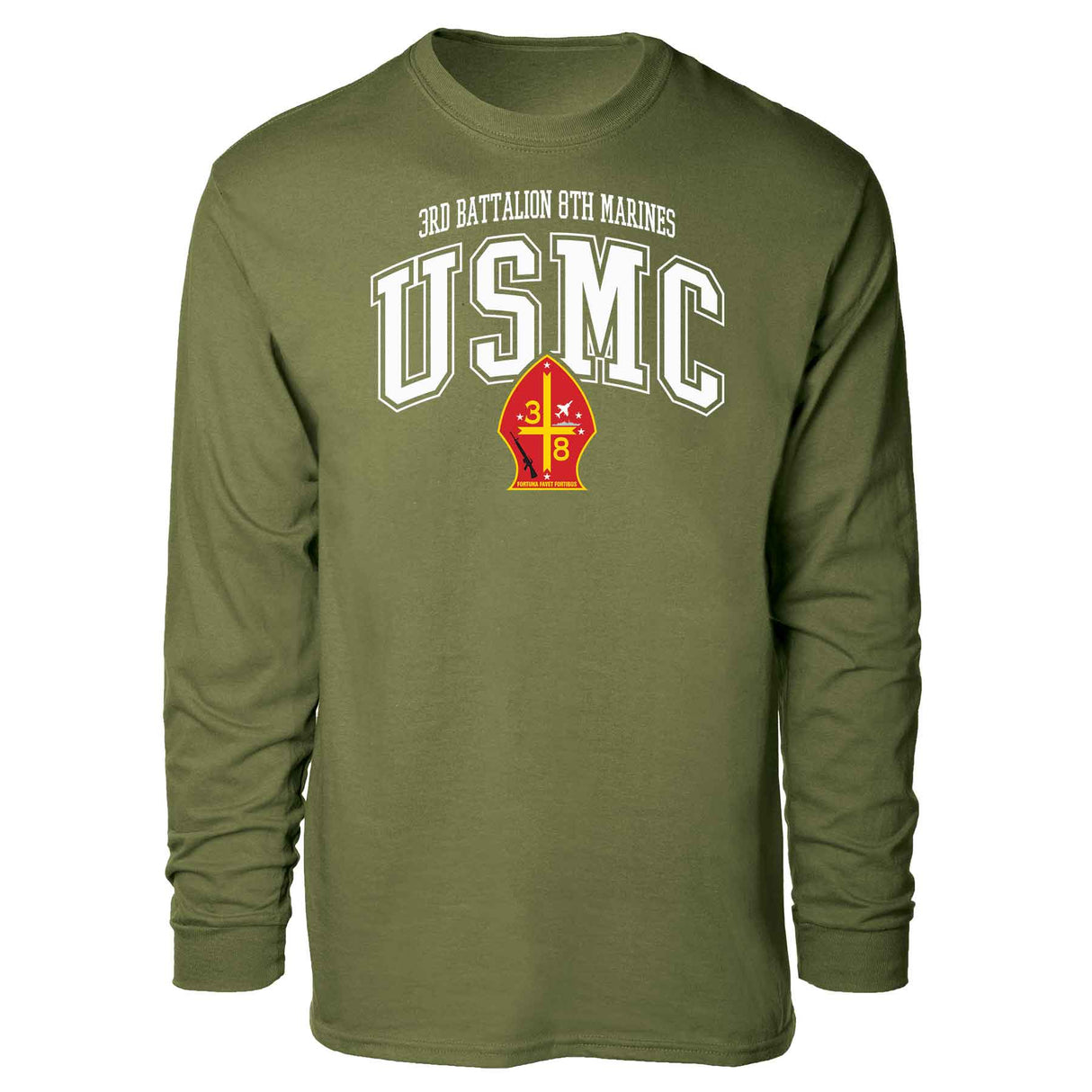 3rd Battalion 8th Marines Arched Long Sleeve T-shirt - SGT GRIT