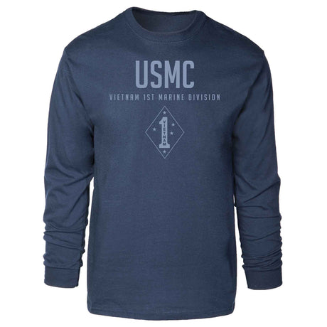 Vietnam 1st Marine Division Tonal Long Sleeve T-shirt - SGT GRIT